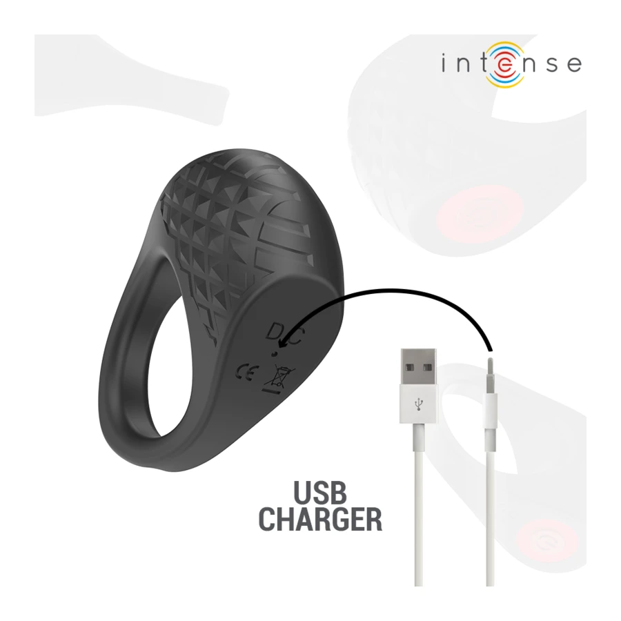 INTENSE - CLOVER VIBRATOR PEENISE RING 10 VIBRATSIOONI MUST